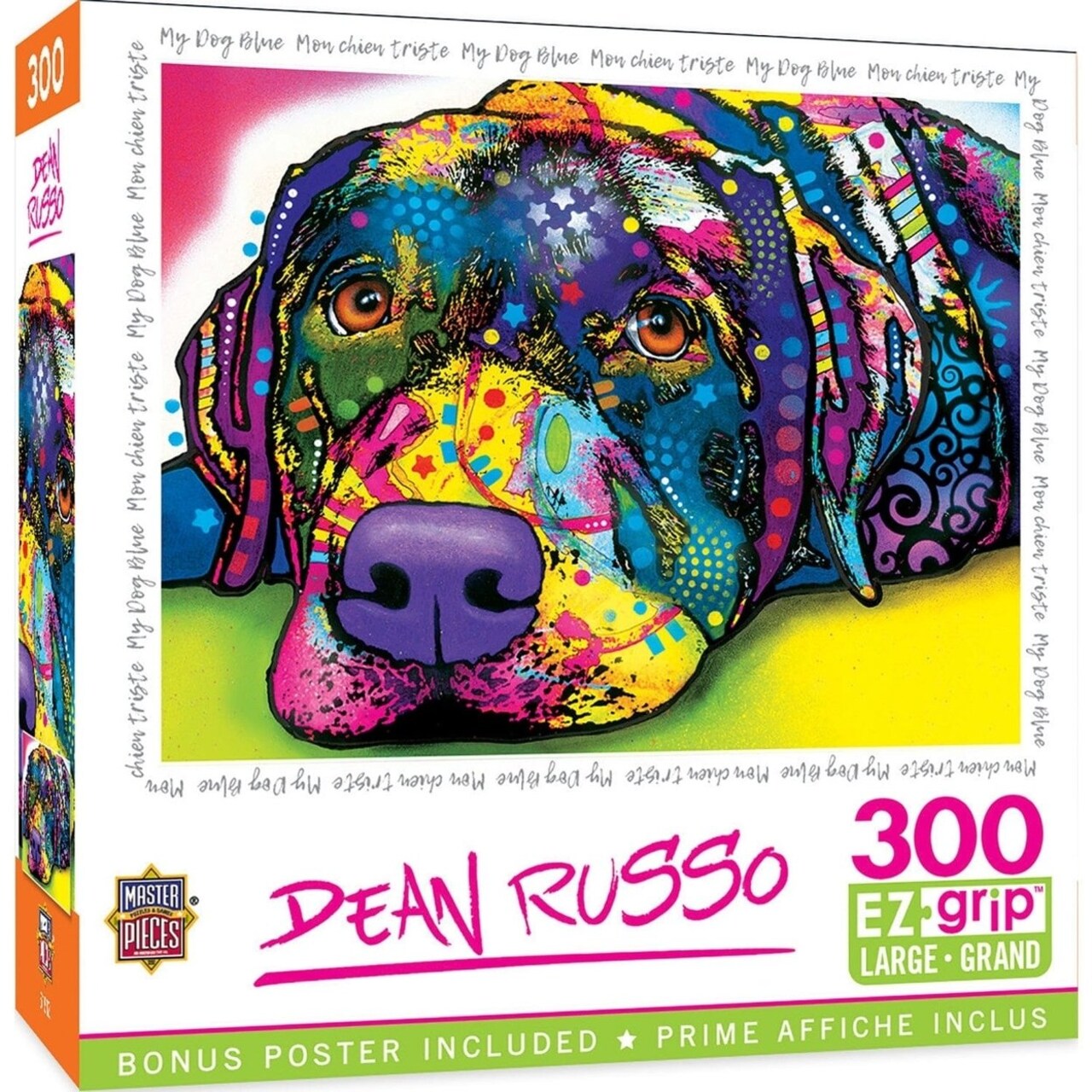 Dean Russo My Dog Blue 300 Piece Ez Grip Jigsaw Puzzle 18X24 Recycled Material
